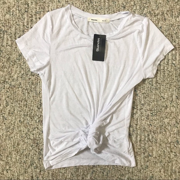 White Front Tie T-shirt - Picture 1 of 3